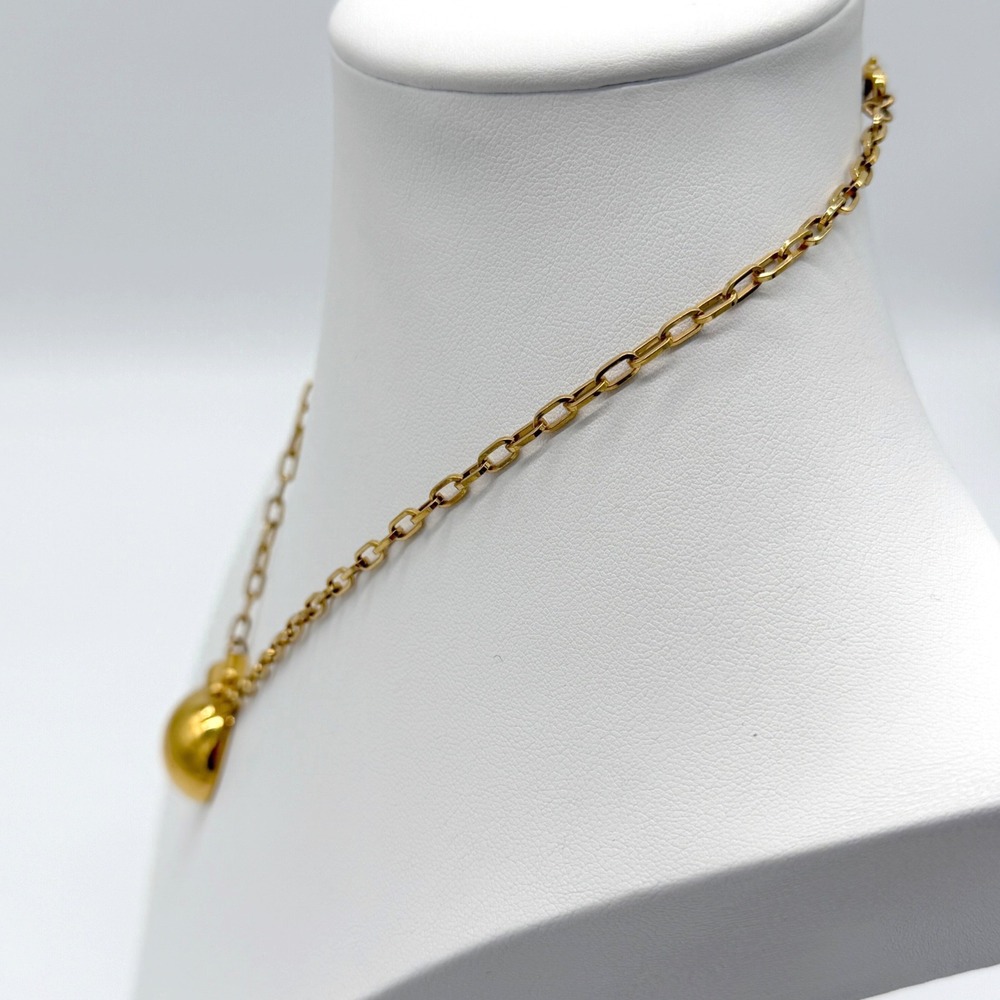 Vintage Monet Gold Tone Ball Pendant Necklace Signed Minimalist‎ - Picture 3 of 8